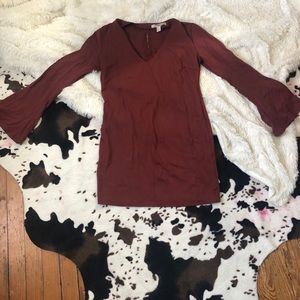 Flare Sleeve Mini Dress